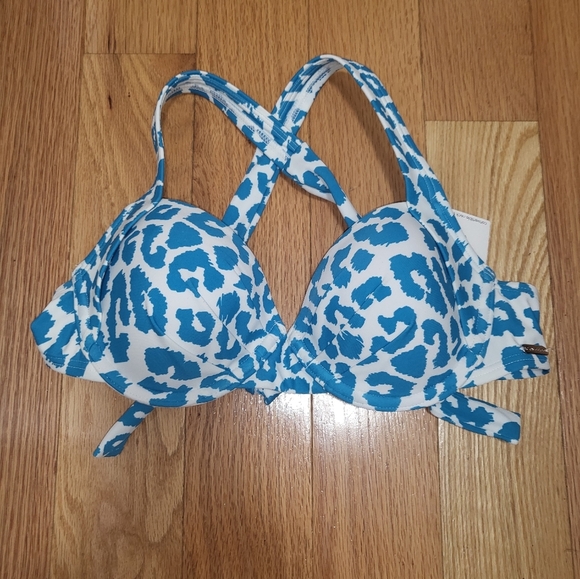 P1. NWT CALVIN KLEIN PRINTED UNDERWIRE BIKINI TOP SIZE XS - Picture 4 of 6